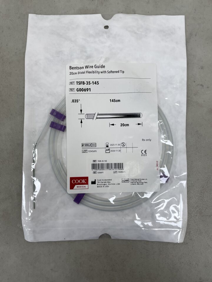 G00691 - COOK - Bentson Standard Wire Guide, 0.035 in. dia. x 145 cm Length, (EA) - ( Expiry Date: 2025-11-30 )