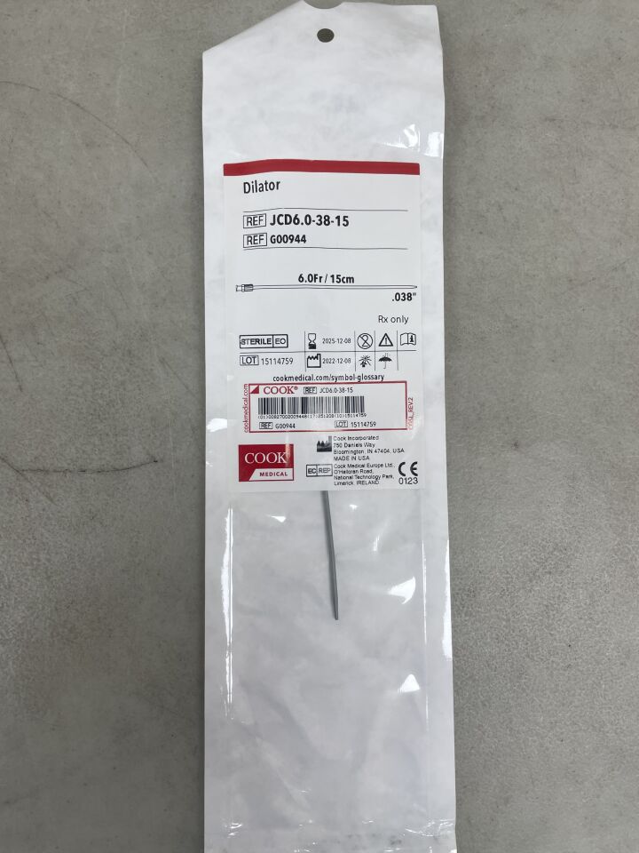 G00944 - COOK - Dilator - 6Fr x 15cm x .038", (EA) - ( Expiry Date: 2025-12-08 )