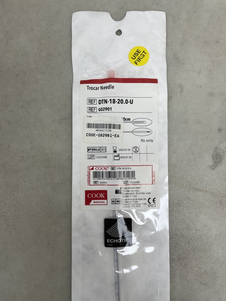 G02901 - COOK - EchoTip Stainless Steel Trocar Tip Biopsy Needle, 20 cm Length x 21G, (EA) - ( Expiry Date: 2025-07-28 )