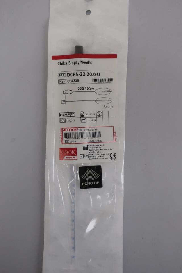 G04338 - COOK - Chiba Biopsy Needle - DCHN-22-20.0-U - 22G x 20cm, (EA) - ( Expiry Date: 2025-07-14 )