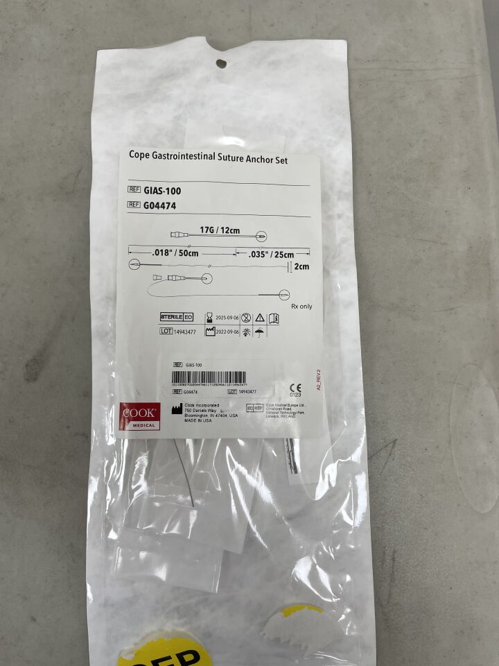 G04474 - COOK - Cope Gastrointestinal Suture Anchor Set, () - ( Expiry Date: 2025-09-06 )