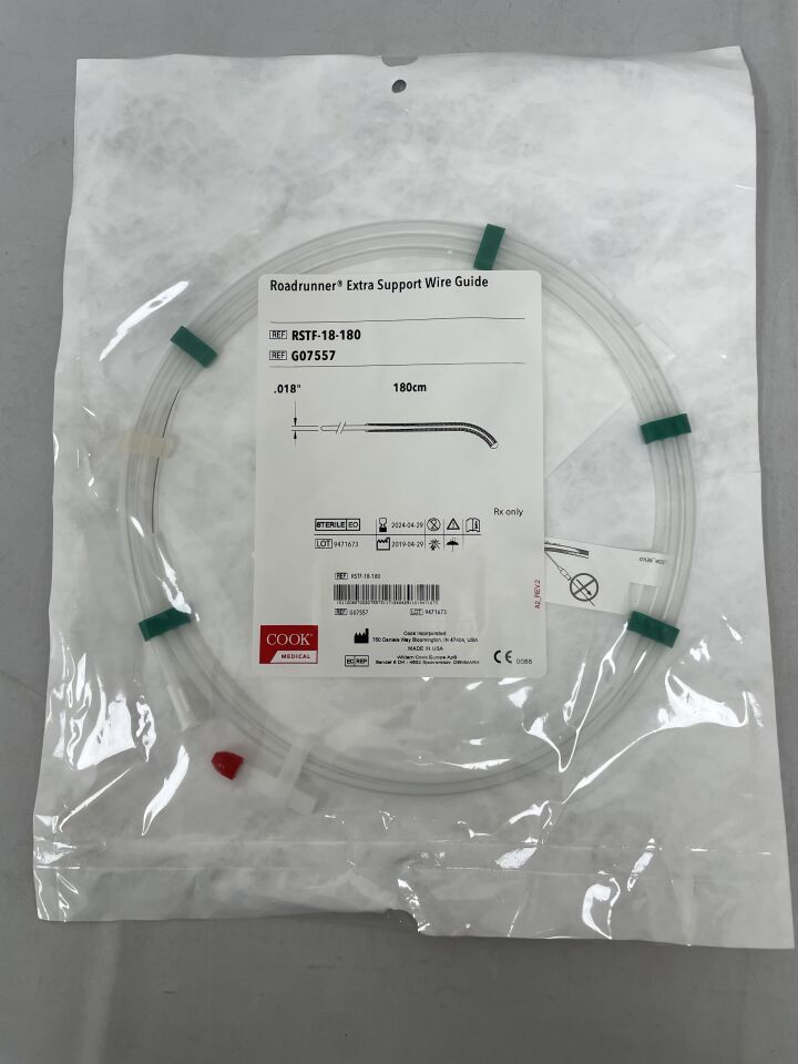 G07557 - COOK - Roadrunner Extra Support Wire Guide, PTFE: 0.018" x 180cm, (EA) - ( Expiry Date: 2024-04-29 )