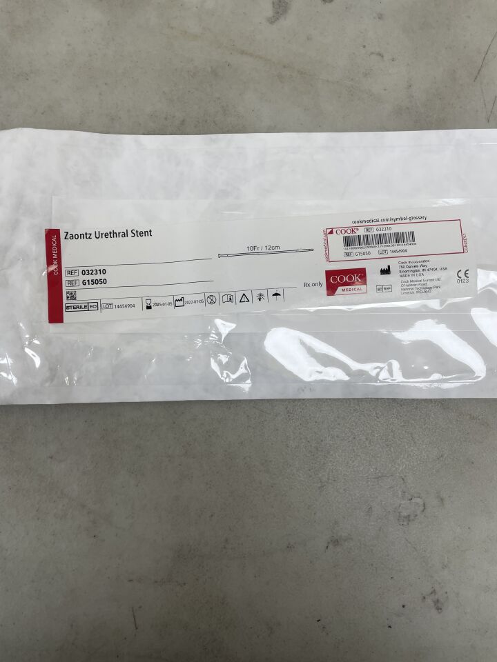 G15050 - COOK - Zaontz Urethral Stent 10F x 12cm, (EA) - ( Expiry Date: 2025-01-05 )