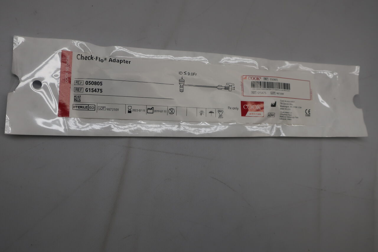 G15475 - COOK - Check-Flo Adapter 9F with Sidearm and Stopcock, (EA) - ( Expiry Date: 2025-04-13 )