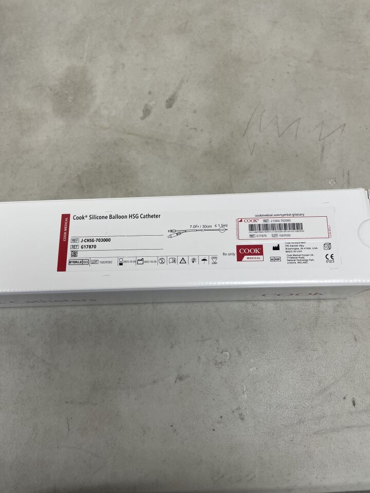 G17870 - COOK - Silicone Balloon HSG Catheter, Open Tip 7F x 30cm, (BX/10) - ( Expiry Date: 2025-10-20 )