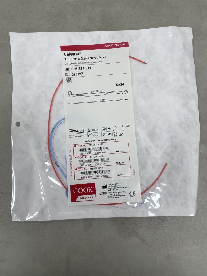 G23397 - COOK - Universa Firm Ureteral Stent & Positioner and Tether 5F x 24cm, (EA) - ( Expiry Date: 2025-06-10 )
