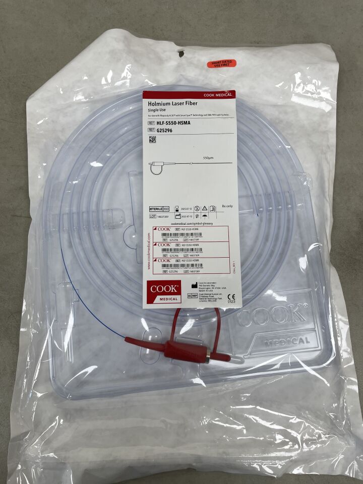 G25296 - COOK - Single-Use Holmium Laser Fiber, 550 µm dia. x 3 m Length, (EA) - ( Expiry Date: 2025-07-12 )