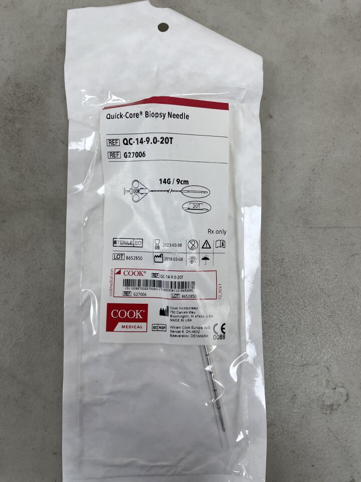 G27006 - COOK - Quick-Core Biopsy Needle - 14G x 9cm, (EA) - ( Expiry Date: 2023-03-08 )