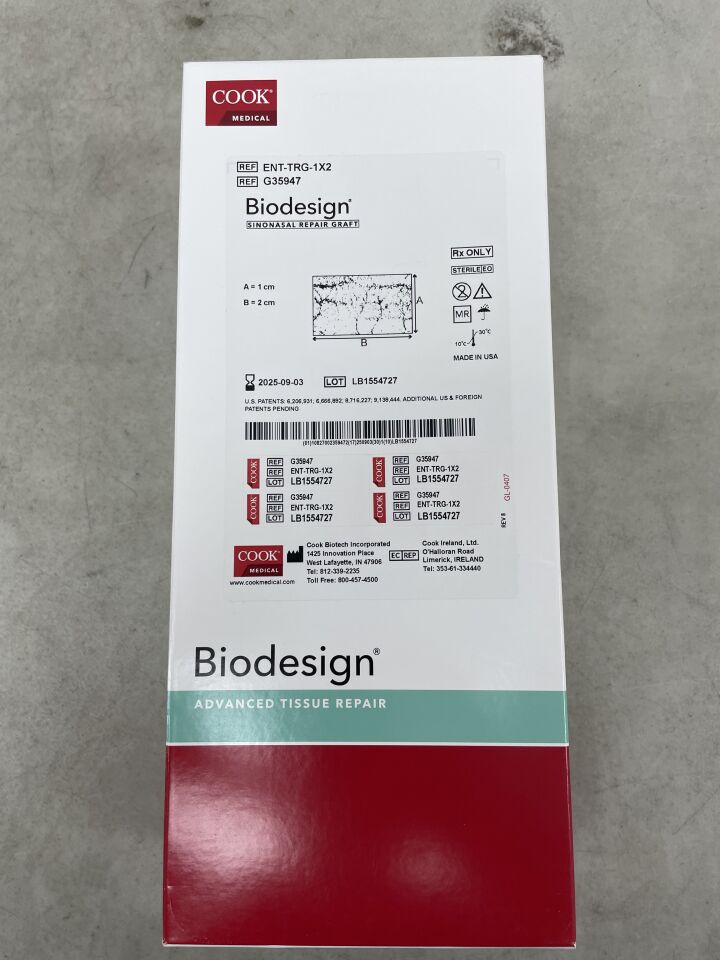 G35947 - COOK - Biodesign Sinonasal Repair Graft, 1cm x 2cm, (BX/1) - ( Expiry Date: 2025-09-03 )
