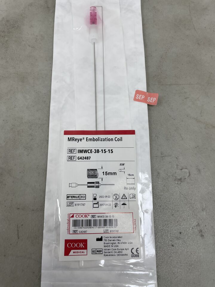 G42487 - COOK - MReye Embolization Coil - .038" x 15cm x 15mm, (EA) - ( Expiry Date: 2022-09-22 )