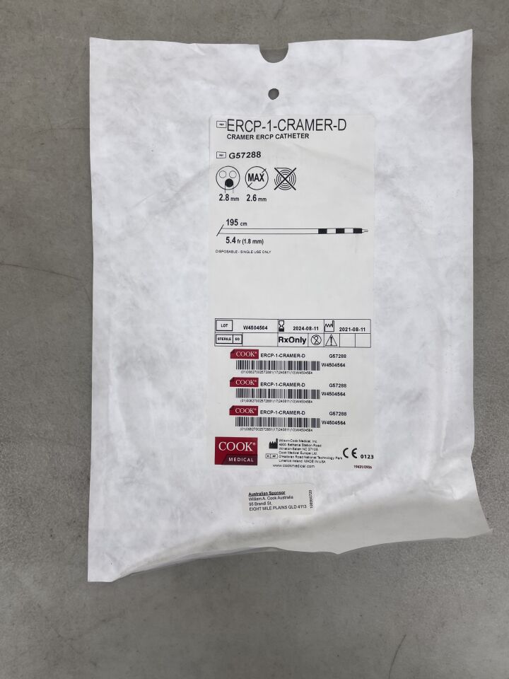 G57288 - COOK - Classic Cramer ERCP Catheter 5.4F, Metal Cannula, (EA) - ( Expiry Date: 2024-08-11 )