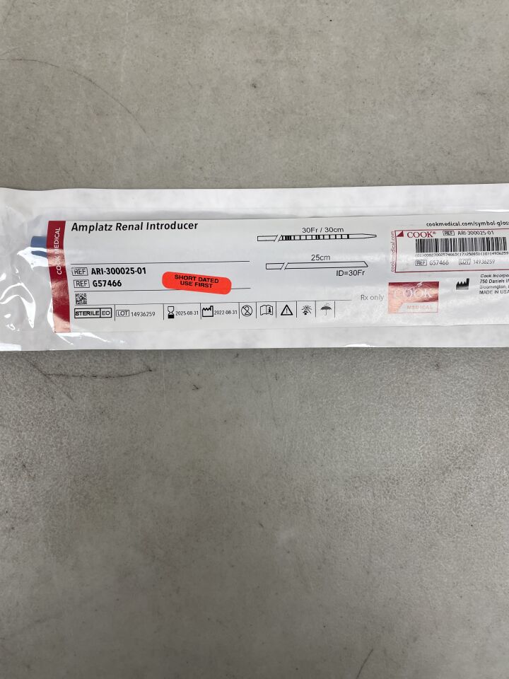 G57466 - COOK - Amplatz Renal Introducer, 30Fr x 25cm, (EA) - ( Expiry Date: 2025-08-31 )