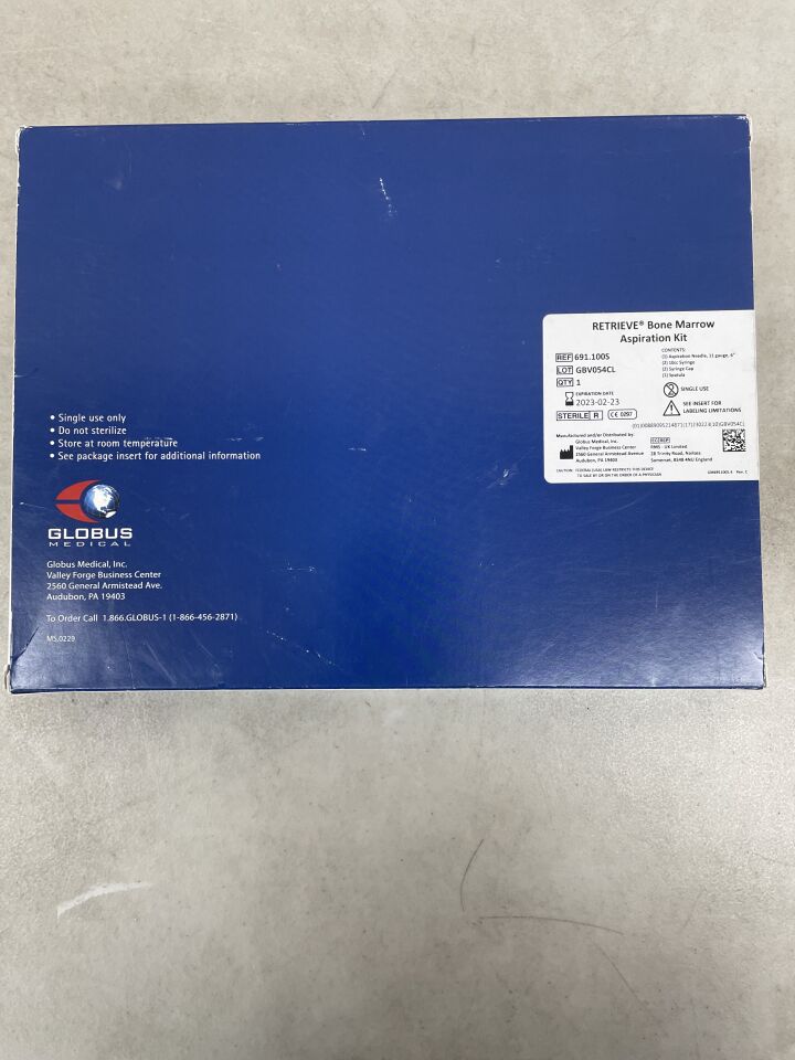 691.100S - GLOBUS MEDICAL - Retrieve Bone Marrow Aspiration Kit 11G x 6", (BX/1) - ( Expiry Date: 2023-02-23 )
