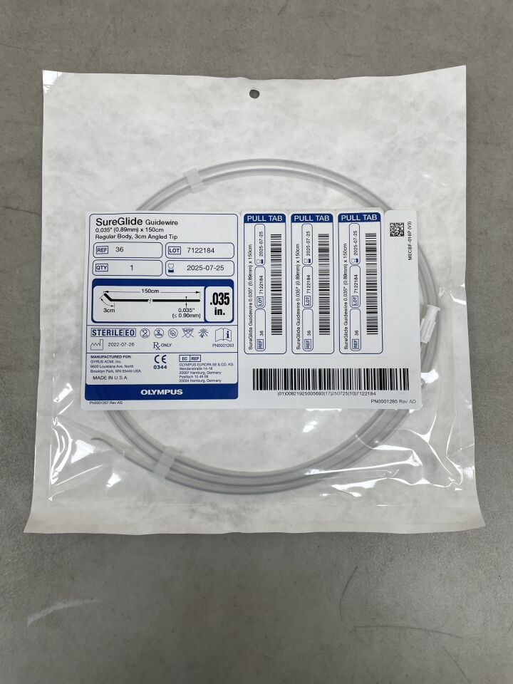 36BX - GYRUS ACMI - Guidewire 0.035" x 150cm Regular Body, 3cm Angled Tip, (EA) - ( Expiry Date: 2025-07-25 )