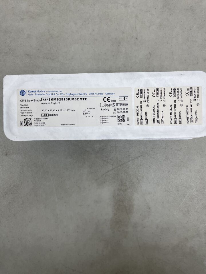 KMS2513P.M62 STE - KOMET SURGICAL - Sageblatt Saw Blade, 25mm width, 90mm Usable Length, (EA) - ( Expiry Date: 2025-08-31 )
