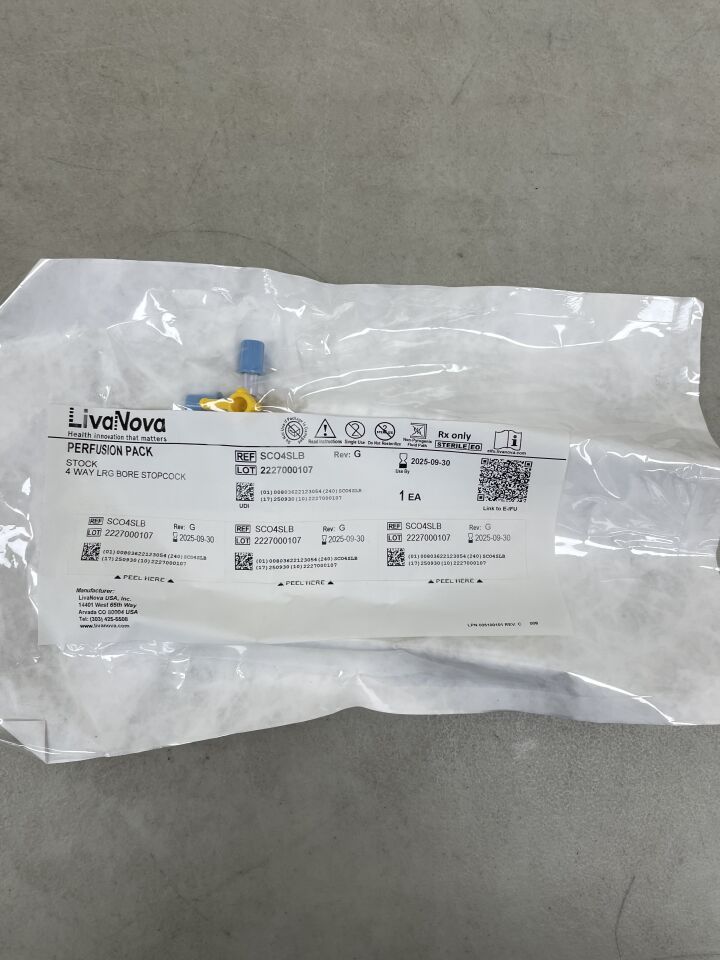 SCO4SLB - LIVANOVA - Perfusion Pack, Stock 4 Way Large Bore Stopcock, (EA) - ( Expiry Date: 2025-09-30 )