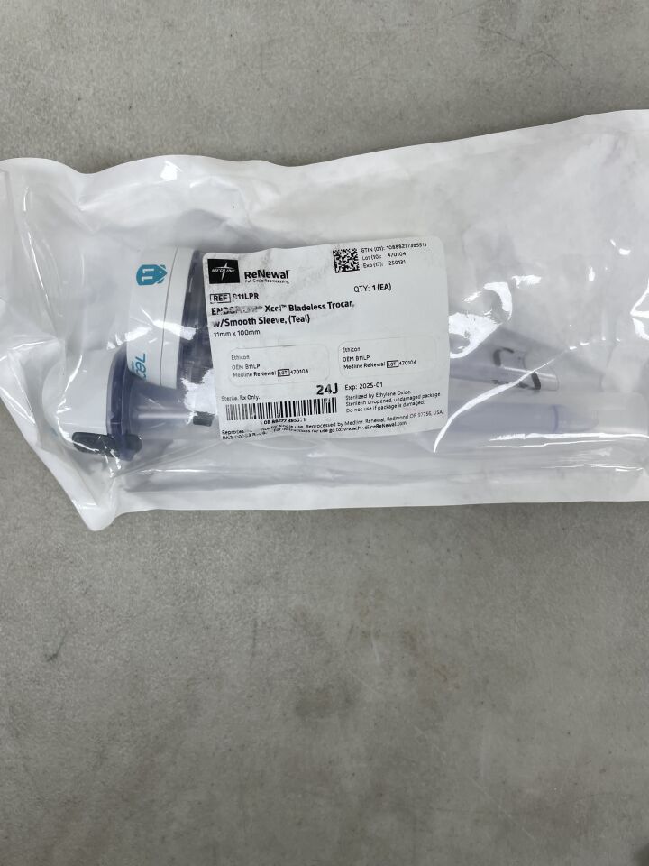 B11LPR - MEDLINE - ETHICON ENDOPATH Xcel Bladeless Trocar with Smooth Sleeve, Teal, 11 x 100mm (Reporcessed), (EA) - ( Expiry Date: 2025-01-31 )
