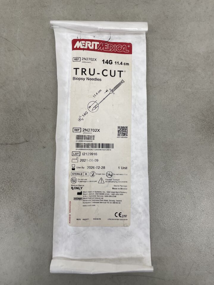 2N2702X - MERIT MEDICAL - tru-cut biopsy needle, 14g x 4.5", (EA) - ( Expiry Date: 2026-02-28 )