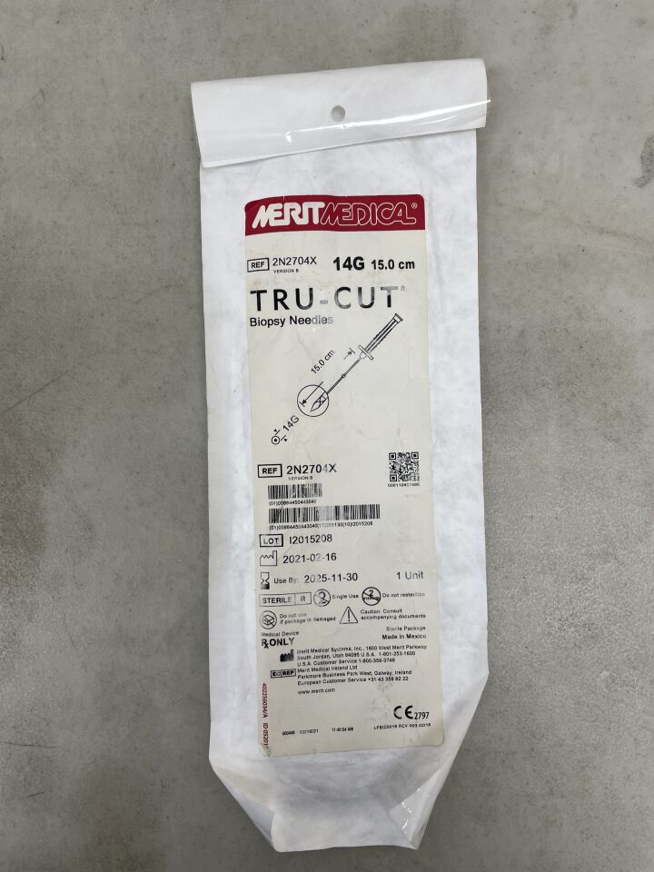 2N2704X - MERIT MEDICAL - Tru-Cut Thin Wall Biopsy Needle, 14G, 6 in. Length, (EA) - ( Expiry Date: 2025-11-30 )