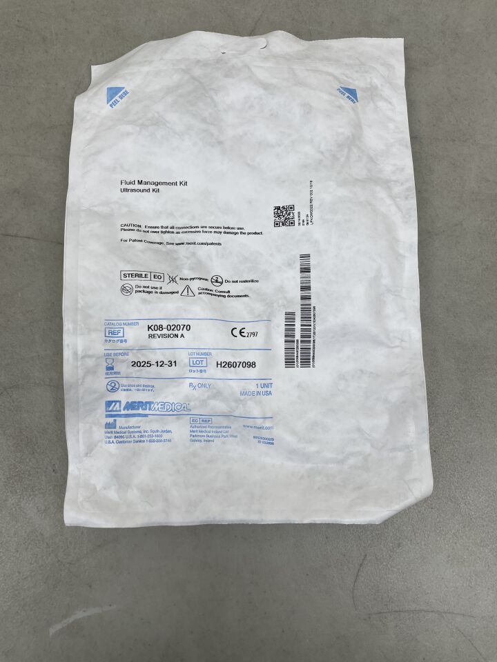 K08-02070 - MERIT MEDICAL - Fluid Management Ultrasound Kit, (EA) - ( Expiry Date: 2025-12-31 )