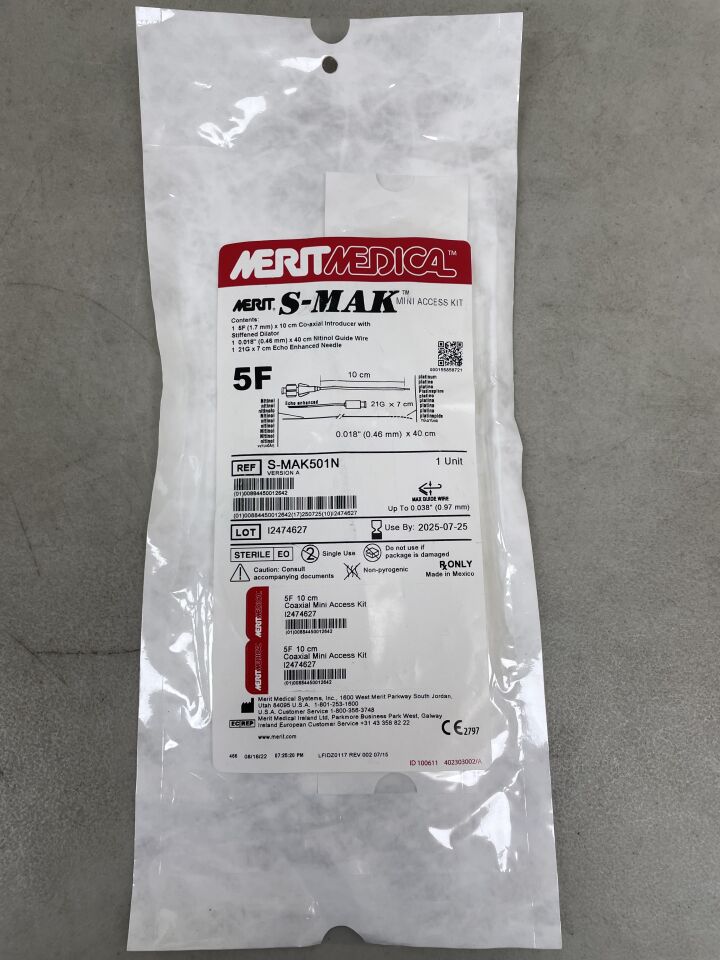 S-MAK501N - MERIT MEDICAL - S-MAK Stiffened Mini Access Kit NT/PT 5F, () - ( Expiry Date: 2025-07-25 )