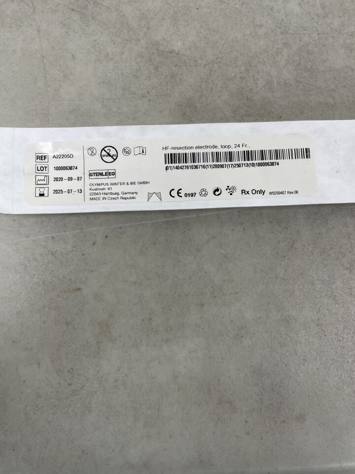 A22205D - OLYMPUS - HF Resection Electrode, Loop 24 Fr Size, 0.2 mm Wire, 30 Degree Angle
, () - ( Expiry Date: 2025-07-13 )