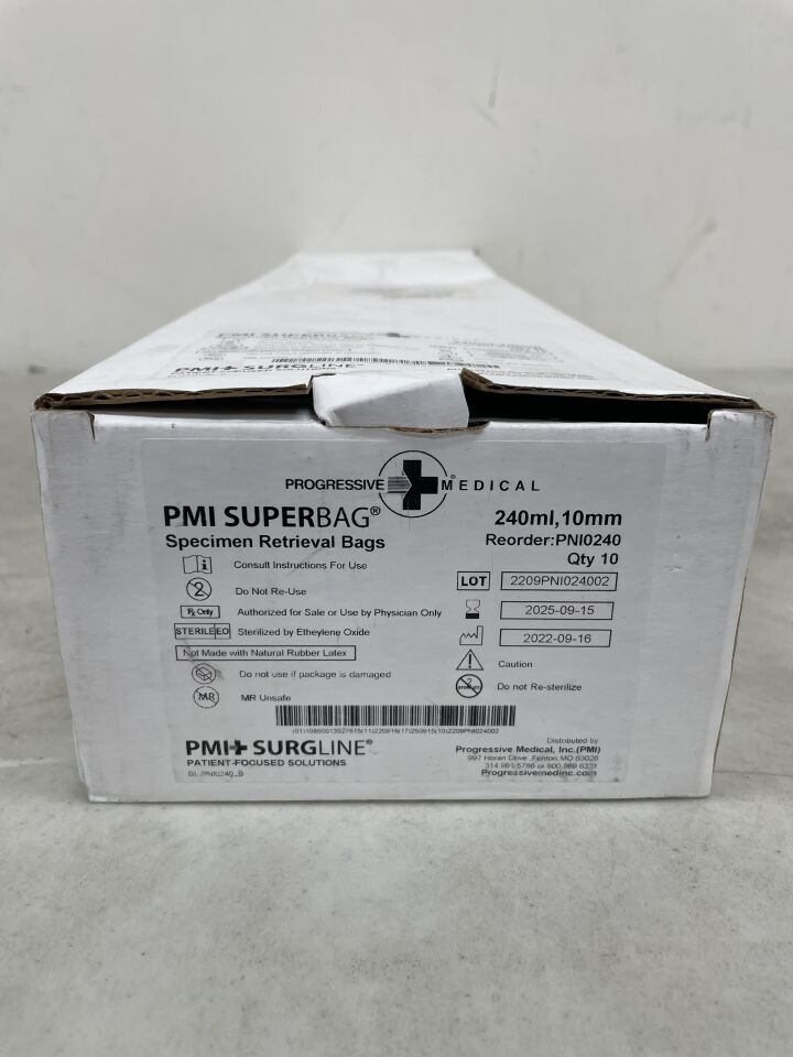 PNI0240 - PMI - SUPERBAG Nylon Specimen Retrieval Bag w/Introducer, Medium 10mm/240ml, (BX/10) - ( Expiry Date: 2025-09-15 )