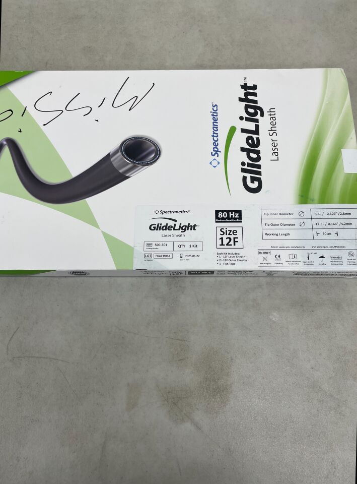 500-301 - SPECTRANETICS - GlideLight Laser Sheath, 12 Fr x 50 cm Working Length, (BX/1) - ( Expiry Date: 2025-06-22 )