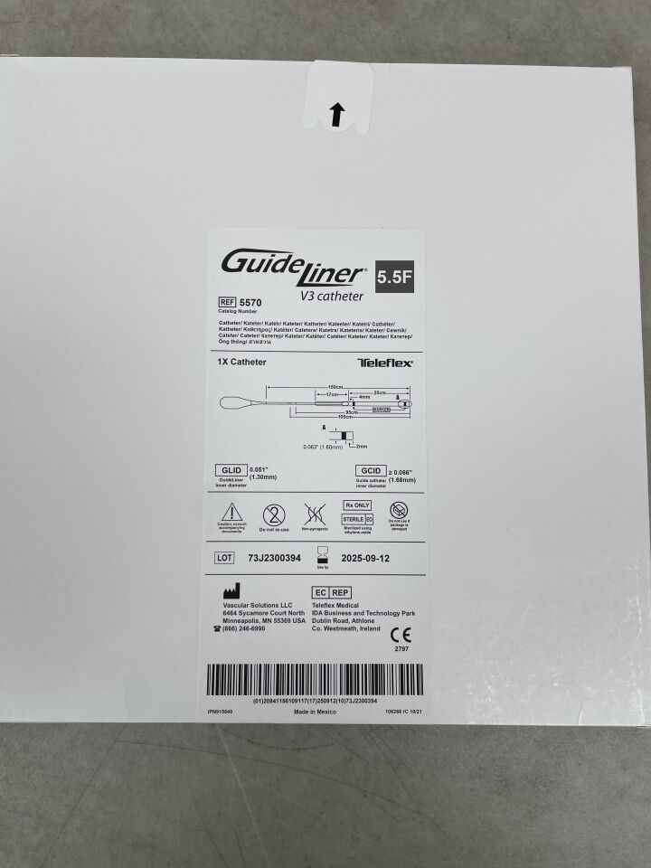 5570 - TELEFLEX - Vascular Solutions GuideLiner V3 Catheter, 5.5F, (BX/1) - ( Expiry Date: 2025-08-22 )
