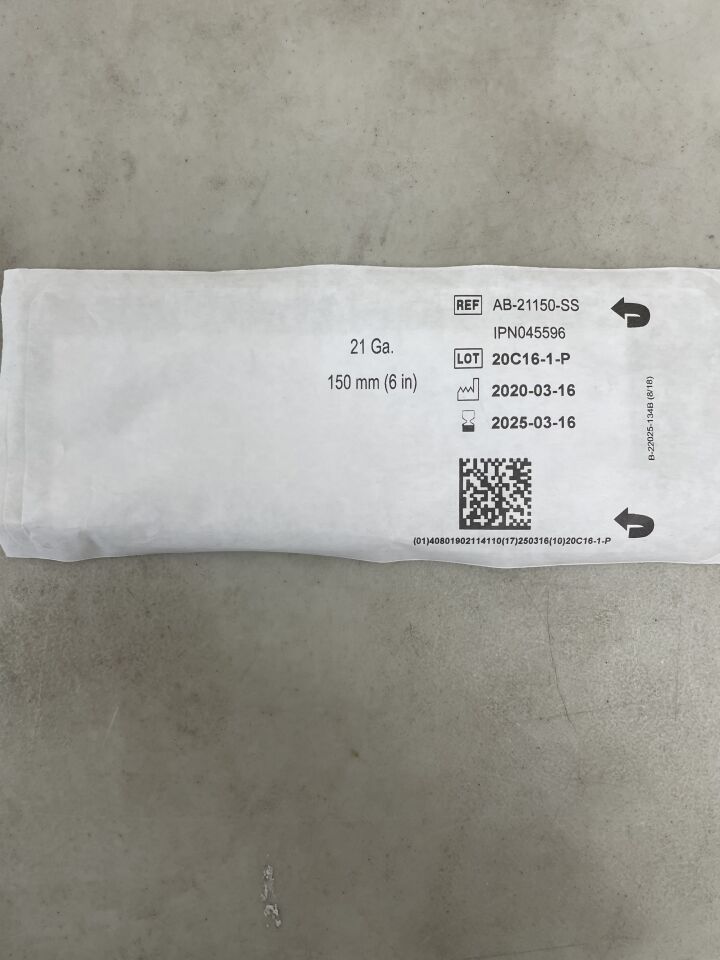 AB-21150-SS - TELEFLEX - StimuQuik Stimulating Peripheral Nerve Block Needle 21G x 150mm, (EA) - ( Expiry Date: 2025-03-16 )