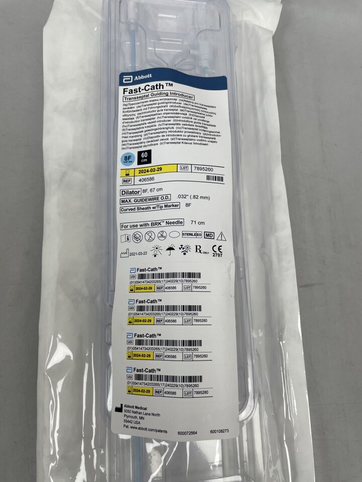 406586 - ABBOTT - SJM Fast-Cath 8F Transseptal Guiding Introducer w/Tip Marker, 90 °, (EA)