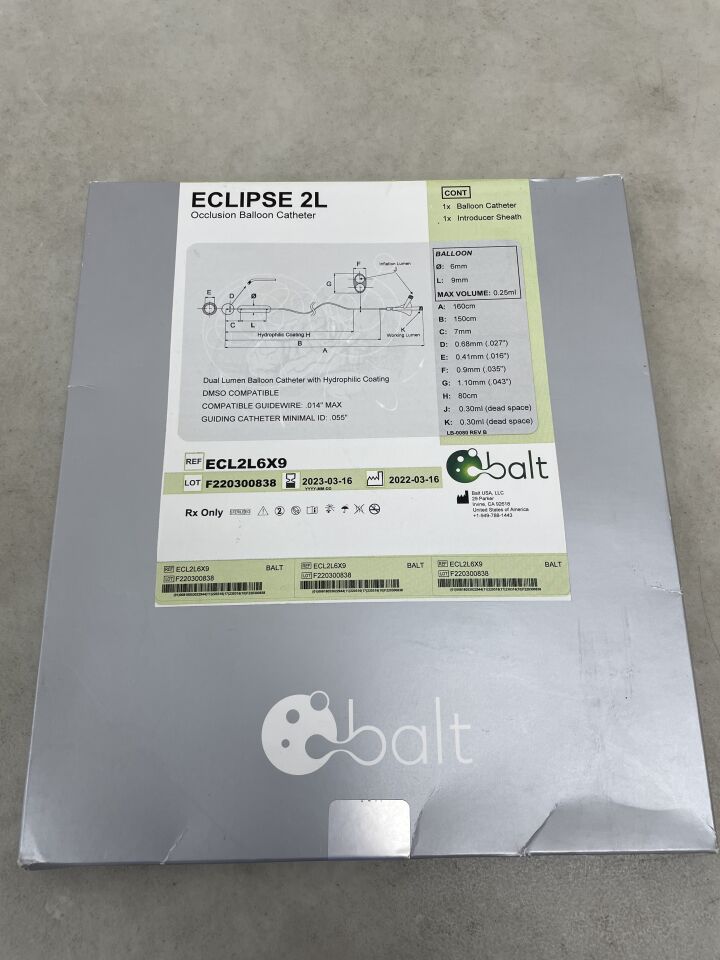 ECL2L6x9 - BALT - Eclipse 2L Occlusion Balloon Catheter 6mm x 9mm, (BX/1) - ( Expiry Date: 2023-03-16 )