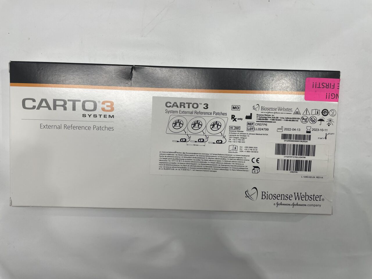 CREFP6 - BIOSENSE WEBSTER - carto 3 system external reference patches - 100mm, (BX/6) - ( Expiry Date: 2024-01-24 )