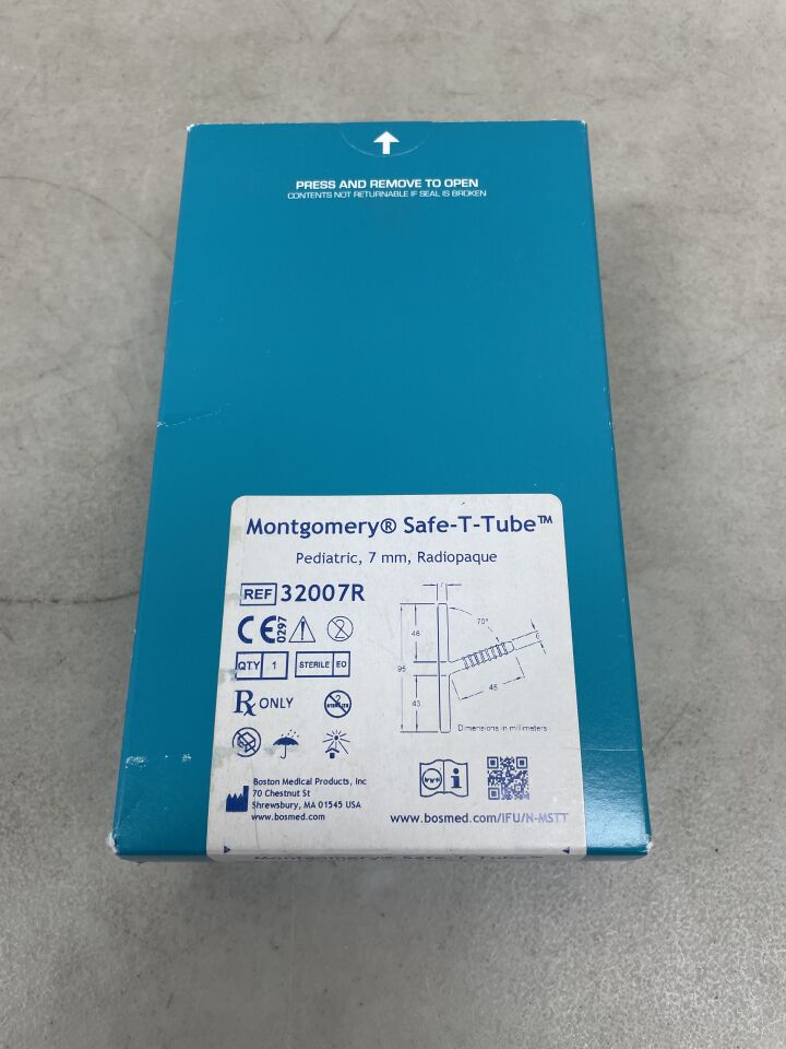 32007R - BOSTON MEDICAL - Montgomery Safe-T-Tube, Pediatric 7mm, Radiopaque, (BX/1)
