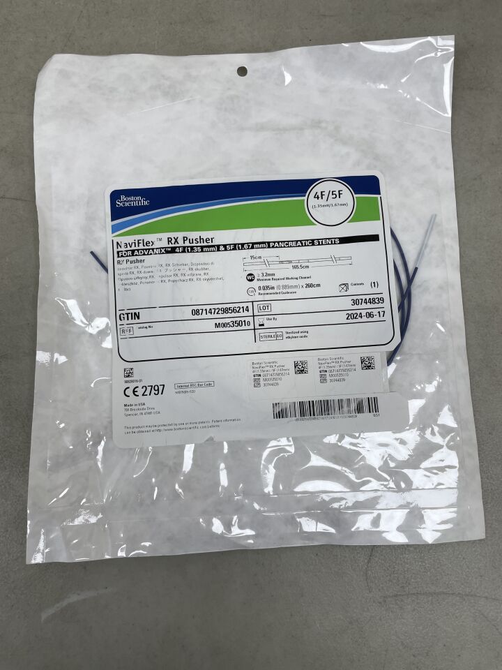 3501 - BOSTON SCIENTIFIC - NaviFlex RX Pusher for Advanix 4Fr & 5Fr Pancreatic Stents - 4Fr/5Fr, (EA) - ( Expiry Date: 2024-06-17 )