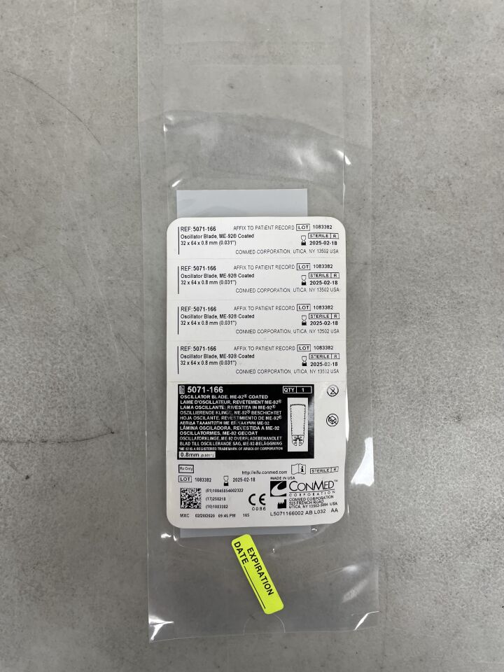5071-166 - CONMED - Large Bone Oscillating Blade, ME-92 Coated 36mm x 64mm x 0.8mm, (EA) - ( Expiry Date: 2025-02-18 )