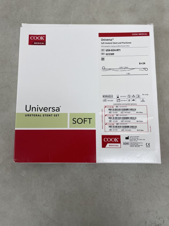 G23389 - COOK - Universa Soft Ureteral Stent and Postioner, 8F x 24cm, (BX/1) - ( Expiry Date: 2025-08-29 )