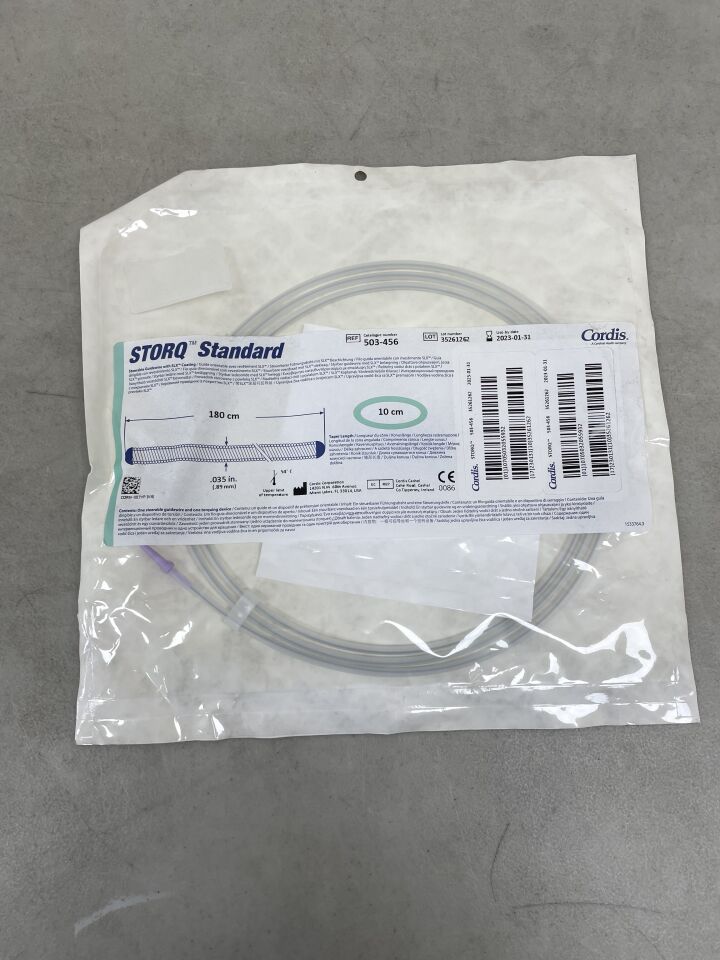 503-456 - CORDIS - STORQ Standard Steerable Guidewire with SLX Coating - Straight - .035" x 180cm x 10cm, (EA) - ( Expiry Date: 2023-01-31 )