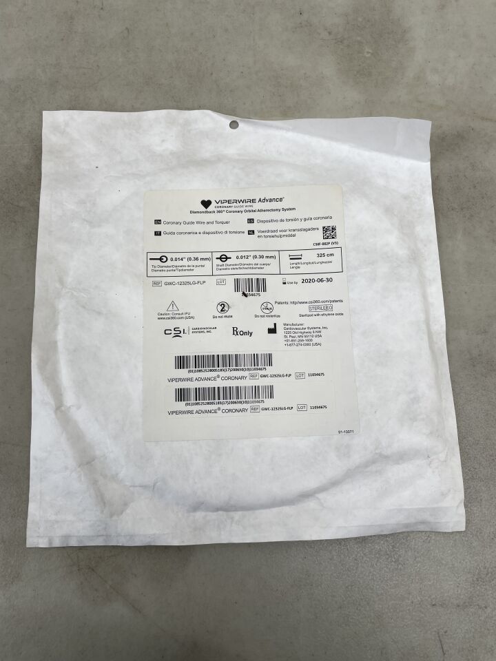GWC-12325LG-FLP - CSI - ViperWire Advance Coronary Guide Wire   0.014" x 0.012" x 325cm  , (EA) - ( Expiry Date: 2020-06-30 )