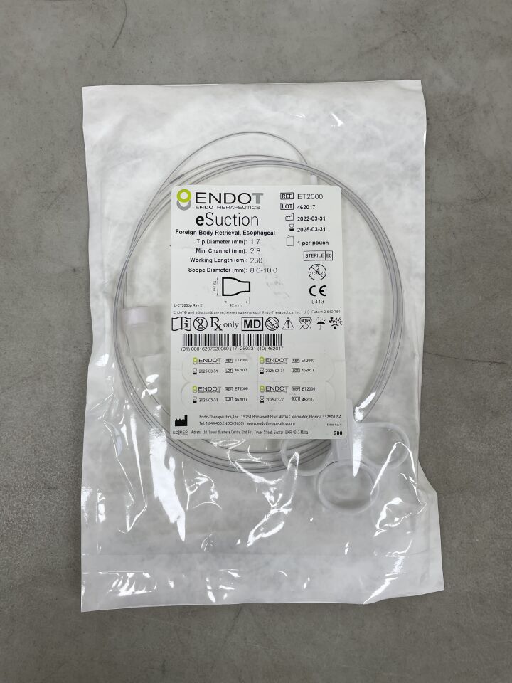 ET2000 - ENDOTHERAPEUTICS - eSuction Foreign Body Retrieval, Esophageal, (EA) - ( Expiry Date: 2025-10-18 )