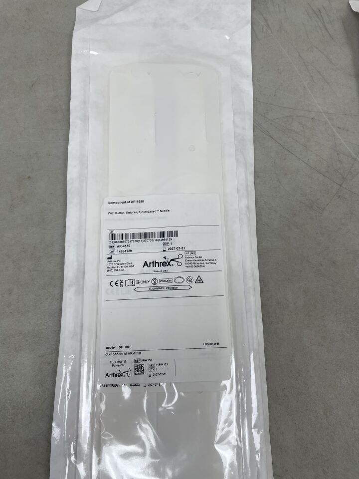 CO-AR-4550 - ARTHREX - Component of (AR-4550) BUTTON, SUTURES, SUTURELASSO NEEDLE, (EA) - ( Expiry Date: 2027-07-31 )