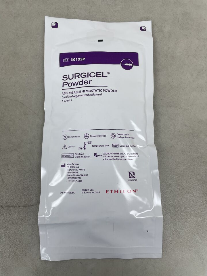 3013SP - ETHICON - Surgicel Powder Absorbable Hemostat, 3 g, (EA) - ( Expiry Date: 2025-09-30 )