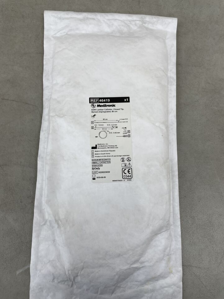 46419  -  MEDTRONIC  -  EDM Lumbar Catheter, Closed Tip, Barium Impregnated, 80cm , ( EA )  -  ( Expiry Date : 2029-06-09 )