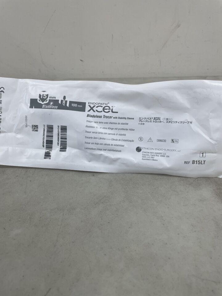 B15LT - ETHICON - Endopath Xcel Stability Sleeve Bladeless Trocar, 15 dia. x 100 mm L Shaft, (EA) - ( Expiry Date: 2025-04-30 )