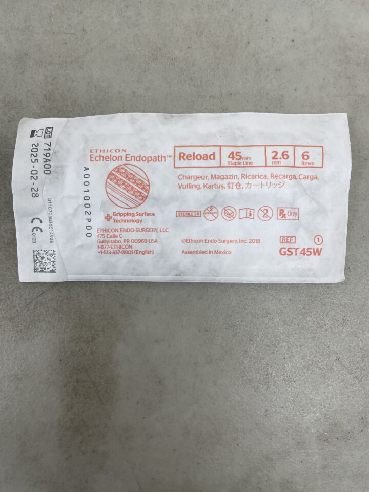 GST45W - ETHICON - Echelon Endopath Stapler Reload with Gripping Surface Technology, White, 2.6 Open x 1 mm Closed Height, (EA) - ( Expiry Date: 2025-02-28 )
