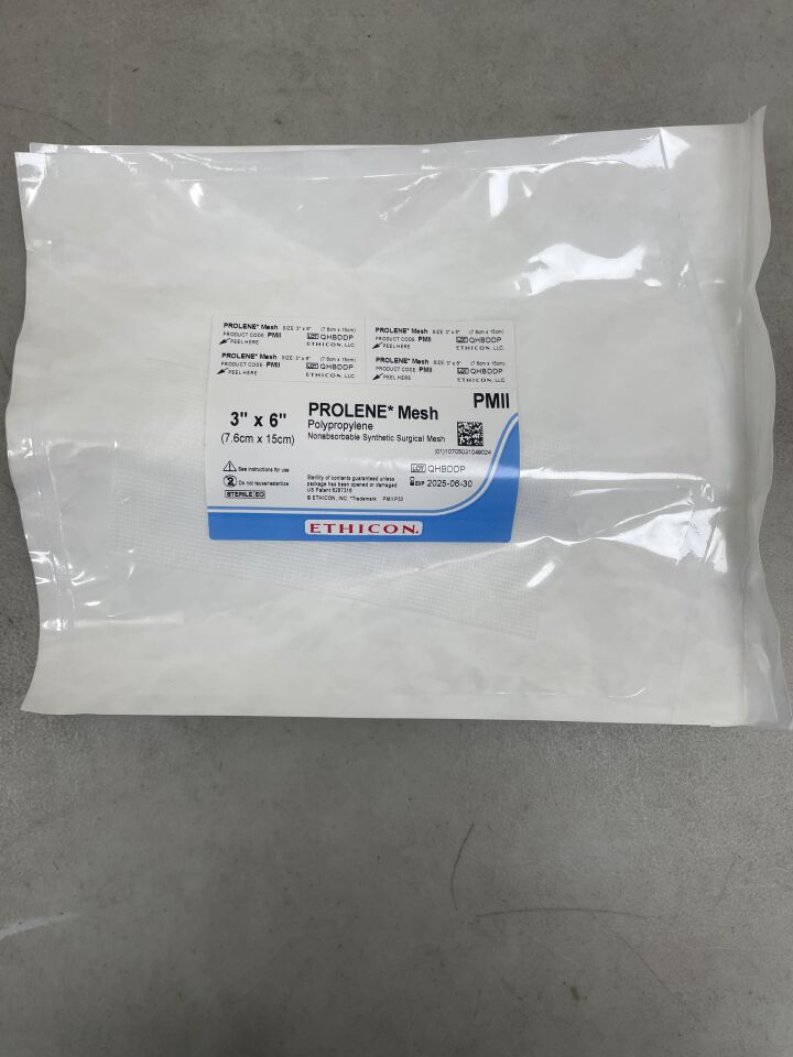 PMII - ETHICON - Prolene Flat Hernia Mesh, 8 x 15 cm, Rectangle, (EA) - ( Expiry Date: 2025-06-30 )