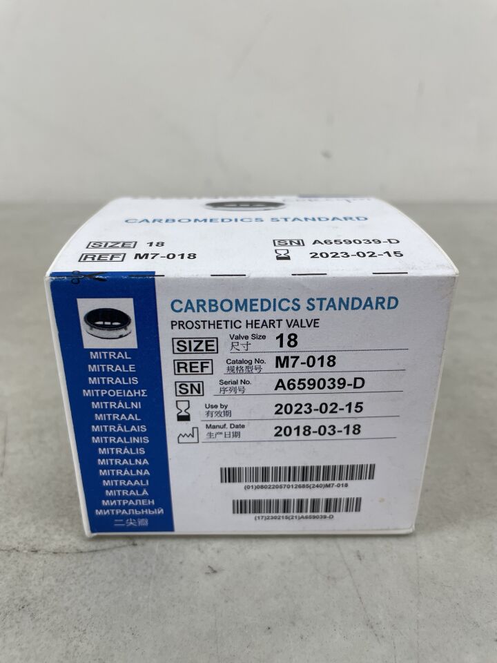 M7-018 - LIVANOVA - Corcym Carbomedics Standard Mitral Heart Valve, 18mm, (BX/1) - ( Expiry Date: 2023-02-15 )