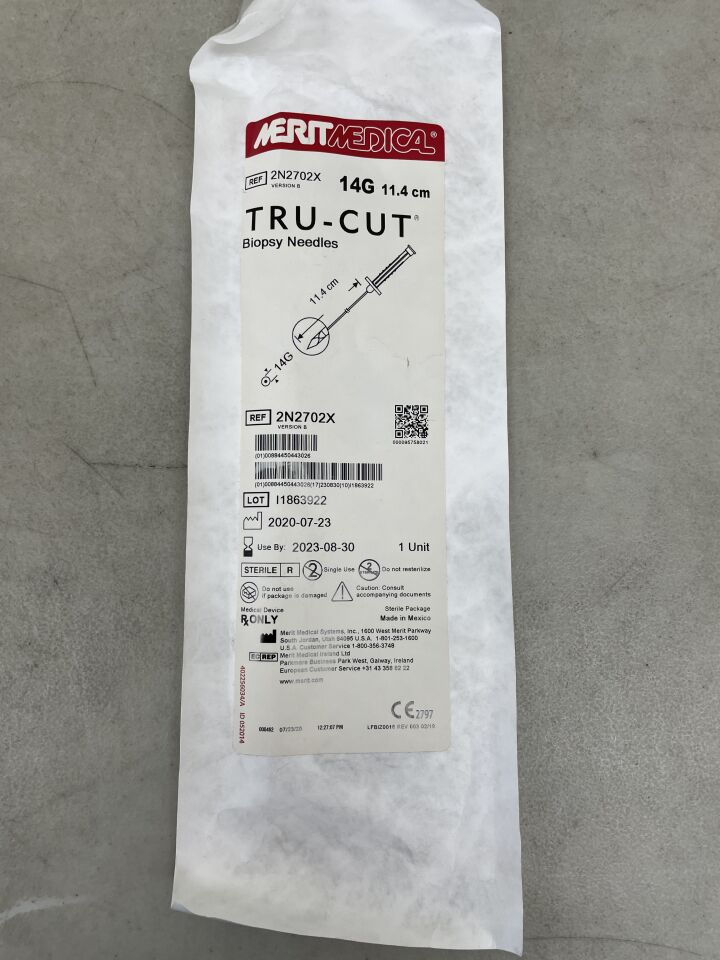 2N2702X - MERIT MEDICAL - tru-cut biopsy needle, 14g x 4.5", (EA) - ( Expiry Date: 2023-08-30 )