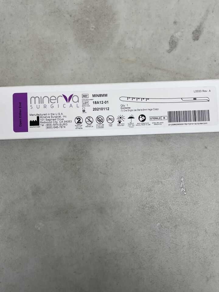 MIN8MM - MINERVA SURGICAL - Single Use 8mm Hegar Dilator, (BX/1) - ( Expiry Date: 2021-01-12 )