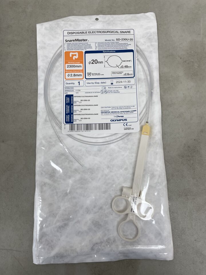 SD-230U-20 - OLYMPUS - SnareMaster 2.8mm x 230cm x 20mm, Oval Spiral
, () - ( Expiry Date: 2024-11-30 )